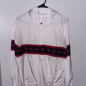 Women's White and Red Utility Jacket